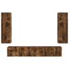 vidaXL Tv-meubelset Wandgemonteerd 3 pcs Gerookt eiken Bewerkt hout