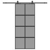 vidaXL Schuifdeur met beslagset 90x205 cm gehard glas zwart