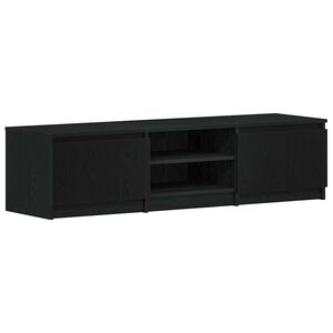 vidaXL TV-meubel Zwart Eiken 140x40x36 cm Bewerkt Hout