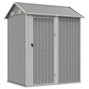 vidaXL Tuinhuis Lichtgrijs 192x152,5x237 cm Gegalvaniseerd Staal