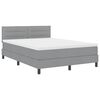 vidaXL Boxspring bed met matras Lichtgrijs 140 x 190 cm Stof