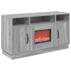 vidaXL Elektrische haard Grijs Sonoma 100 x 33 x 55 cm Bewerkt hout