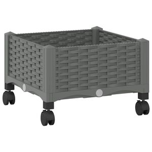 vidaXL Tuinschaal met wielen Lichtgrijs 40 x 40 x 33 cm PP