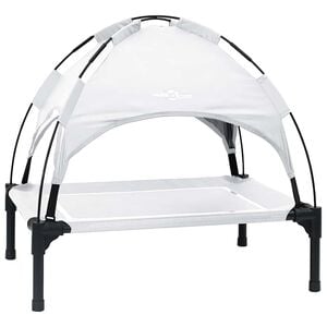 vidaXL Hondenbed 71 x 64 x 71 cm Staal Zilvergrijs