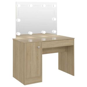 vidaXL Kaptafel met LED-verlichting 110x55x145 cm MDF eikenkleurig