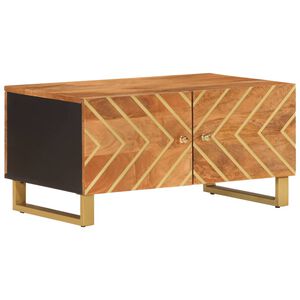 vidaXL Salontafel 80x50x40 cm massief mangohout bruin en zwart