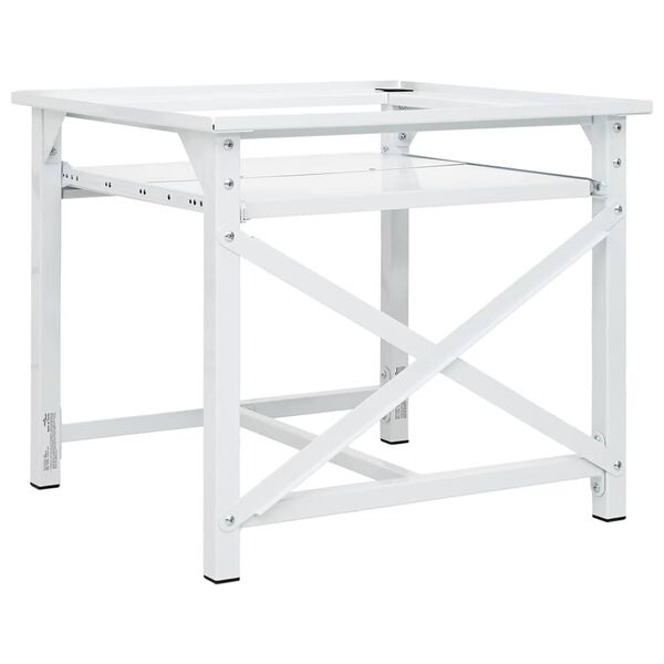 vidaXL Wasmachineverhoger met uittrekbaar schap wit