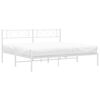vidaXL Bedframe met hoofdbord metaal wit 183x213 cm