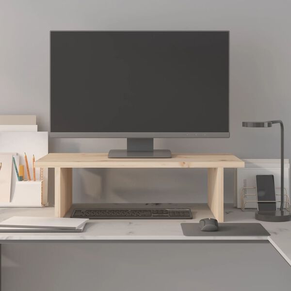 vidaXL Monitorstandaard 50x27x15 cm massief grenenhout