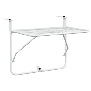 vidaXL Balkontafel 60x40 cm staal wit
