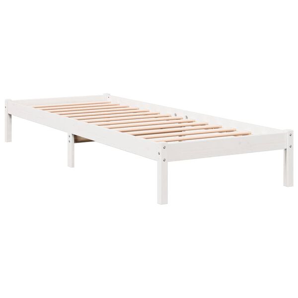 vidaXL Bedframe extra lang zonder matras grenenhout wit 100x220 cm