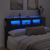 vidaXL Hoofdeinde met LED 180x18,5x103,5 cm bewerkt hout zwart