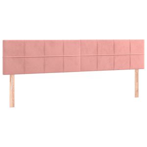 vidaXL Hoofdborden 200x5x78/88 cm fluweel roze