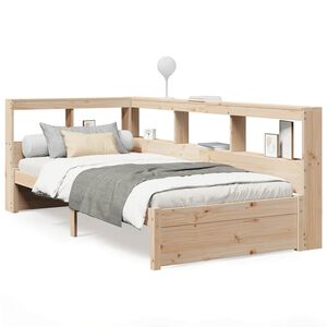 vidaXL Bed met boekenkast zonder matras massief grenenhout 90x200 cm