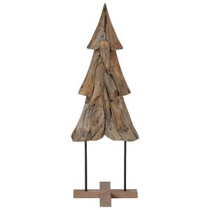vidaXL Kerstboom met standaard Bruin 121 cm Massief teakhout