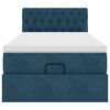 vidaXL Ottoman bed met matras en LED's 90x200cm fluweel donkerblauw