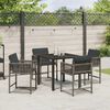 vidaXL Tuin Eetset 5 pcs Grijs poly rattan