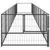 vidaXL Hondenkennel 9 m&sup2; staal zwart