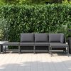 vidaXL 5-delige Loungeset met kussens poly rattan grijs