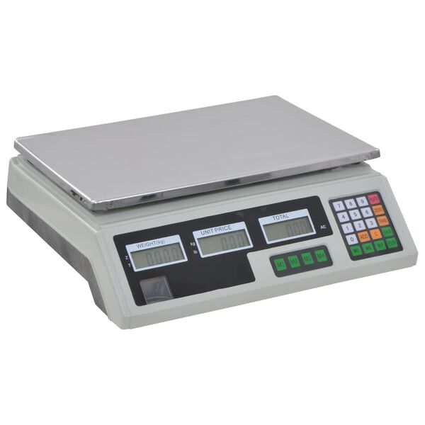 vidaXL Weegschaal digitaal met oplaadbare batterij 30 kg