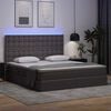 vidaXL Opbergbed met LED met matras Grijs 160 x 200 cm Nep Leer