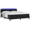vidaXL LED Box Spring Bed met matras Zwart 180 x 200 cm Fluweel