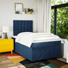 vidaXL Boxspring met matras stof blauw 120x200 cm