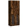 vidaXL Hoge kast 69,5x34x180 cm bewerkt hout gerookt eikenkleurig