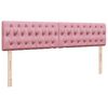 vidaXL Ottoman bed met matrassen en LED's 160x200cm fluweel roze