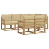 vidaXL Buiten bankenset 7 st Wit en Beige Polyester