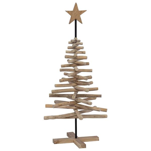 vidaXL Kerstboom met standaard Bruin 120 cm Massief teakhout