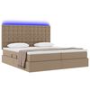 vidaXL Opbergbed met LED met opslag Cappuccino 180 x 200 cm Kunstleer