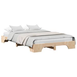 vidaXL Bedframe Naturel 140 x 190 cm Massief grenenhout