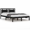 vidaXL Bedframe massief hout zwart 150x200 cm