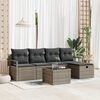 vidaXL Tuin Sofa Set met kussen met opslag 6 pcs Grijs Poly riet