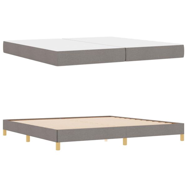 vidaXL Boxspringbed met matras Taupe 200 x 200 cm Stof