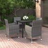 vidaXL 5-delige Tuinset met kussens poly rattan en glas