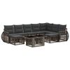vidaXL Tuinbankenset 10 st Grijs en Donkergrijs poly rattan