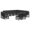 vidaXL Buiten bankenset 13 pcs Zwart en Donkergrijs Polyester
