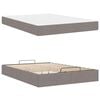 vidaXL Bedframe met matras met matras 2 pcs Taupe Stof