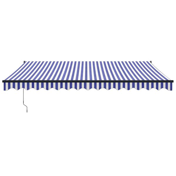 vidaXL Luifel uittrekbaar 4x3 m stof en aluminium blauw en wit