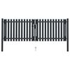 vidaXL Dubbele poort met deur staal 300x125 cm antraciet