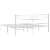 vidaXL Bedframe met hoofdbord metaal wit 200x200 cm
