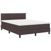 vidaXL Boxspring bed met matras met LED Donkerbruin 140 x 200 cm Stof