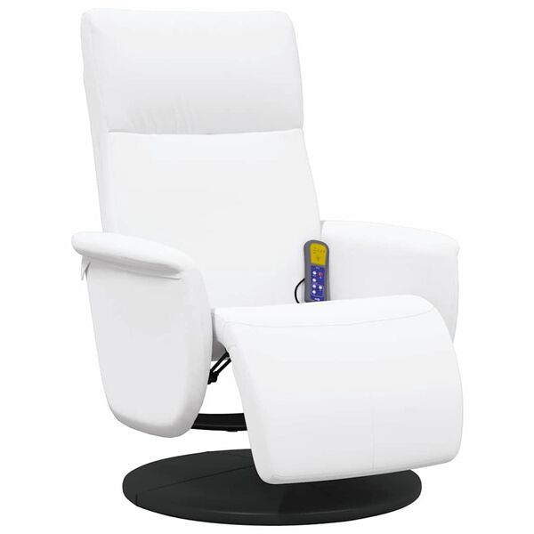 vidaXL Massage Recliner Stoel Wit 71 x 90 x 105 cm Nep Leer