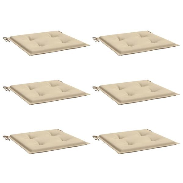 vidaXL Tuinstoelkussens 6 st 40x40x4 cm oxford stof beige