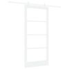 vidaXL Schuifdeur ORKDAL Wit 93 x 202 cm Massief grenenhout en glas
