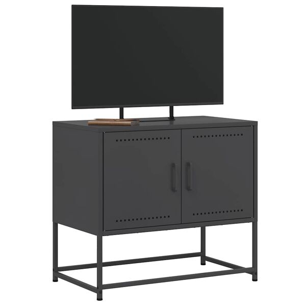 vidaXL Tv-meubel 68,5x39x60,5 cm staal zwart