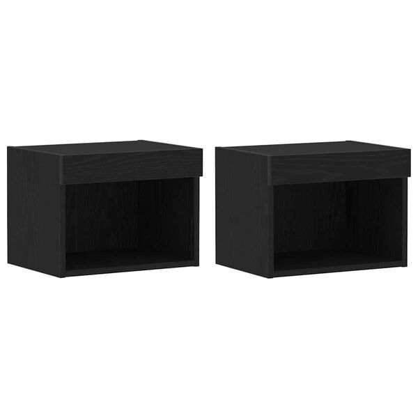 vidaXL Tv-meubelset 2 pcs Zwart Eiken 40 x 30 x 30 cm Bewerkt hout