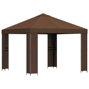 vidaXL Prieel 3 x 3 m Bruin Polyester en staal 190 gsm